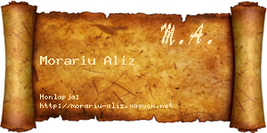 Morariu Aliz névjegykártya